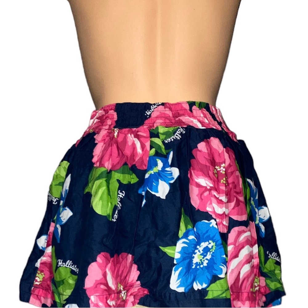 *3 for $30!* Hollister Y2K Hawaiian Mini Skater Skirt Blue Tropical Floral S - Picture 4 of 6